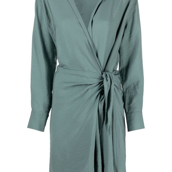 VINCE Wrap Front Long Sleeve Shirtdress XL - Picture 3 of 5